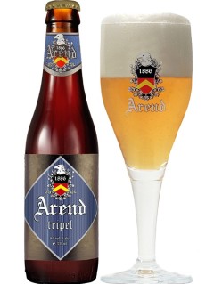 belgisches Bier Arend Tripel in der 33 cl Bierflasche mit vollem Bierglas