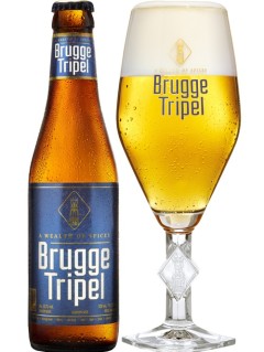 belgisches Bier Brugge Tripel Bierglas + Bierflasche
