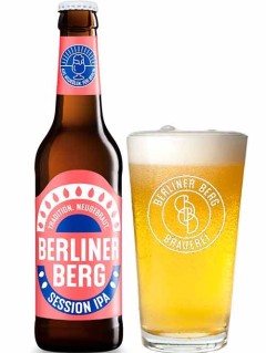 deutsches Bier Berliner Berg Session IPA 0,33 l in Bierflasche mit vollem Bierglas