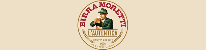 italienisches Bier Birra Moretti L'Autentica Brauerei Logo