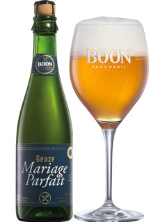 belgisches Bier Boon Geuze Mariage Parfait in der  0,375 l Bierflasche mit vollem Biergas