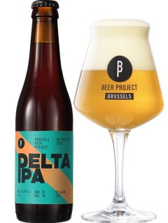 belgisches Bier Brussels Beer Project Delta in der 33 cl Bierflasche mit vollem Bierglas