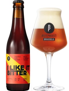 belgisches Bier Brussels Beer Project I Like it Bitter als Imperial IPA in der 33 cl Bierflasche mit vollem Bierglas