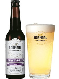belgisches Bier Hof ten Dormaal Lauwendries Saison in der 0,33 l Bierflasche mit vollem Bierglas