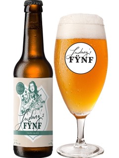 deutsches Bier Ludwigs Fynf Poseidon in der 33 cl Bierflasche mit vollem Bierglas