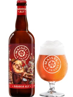 deutsches Bier Maisel & Friends Bavarian Ale in der 0,75 l Bierflasche mit vollem Glas