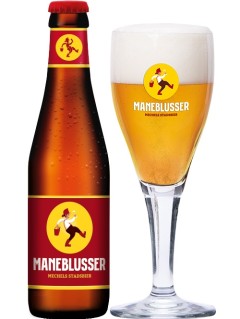 belgisches Bier Maneblusser Mechels Stadtbier mit vollem Bierglas