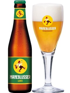 belgisches Bier Maneblusser Lente in der 33 cl Bierflasche mit vollem Bierglas