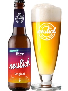 deutsches Bier Brauhaus Neulich Original in der 0,33 l Bierflasche mit vollem Bierglas