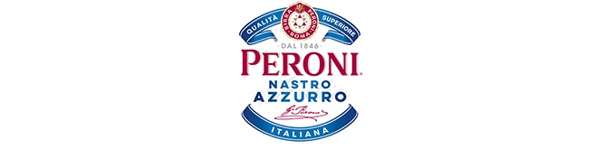 italienisches Bier Peroni Nastro Azzurro Brauerei Logo