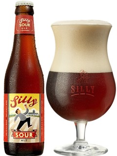 belgisches Bier Silly Sour Ale in der 33 cl Bierflasche mit vollem Bierglas