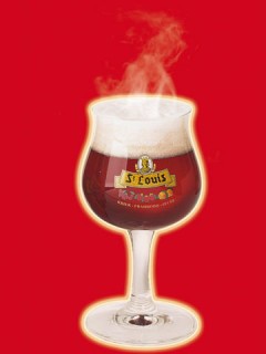 belgisches Bier St. Louis Glühkriek Bierglas