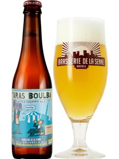belgisches Bier Taras Boulba in der 0,33 l Bierflasche mit vollem Bierglas