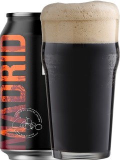 dänisches Bier The Man behind Madrid in der 33 cl Bier Dose mit vollem Bierglas