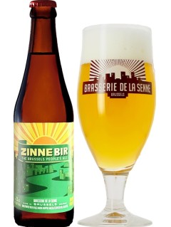 belgisches Bier Zinnebir in der 0,33 l Bierflasche mit vollem Bierglas
